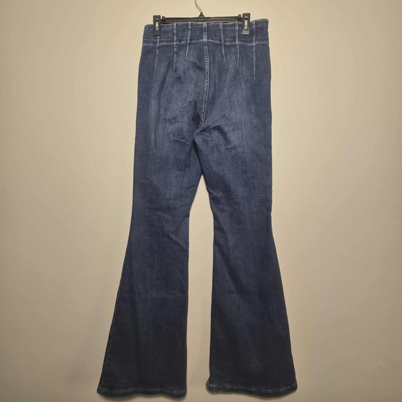 We The Free Hippie Indie 70s Theme TALL High Waist Disco Retro Bell Bottom Jeans - Picture 3 of 11